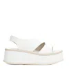 Patrizia Bonfanti 5cm Wedge Sandal In White Leather In White