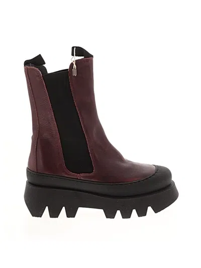 Pre-owned Patrizia Bonfanti Boots In Burgundy