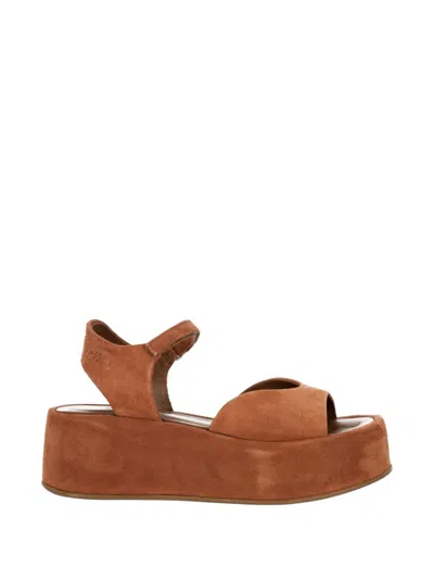 Patrizia Bonfanti Jessie Touch-strap Platform Sandals In Brown