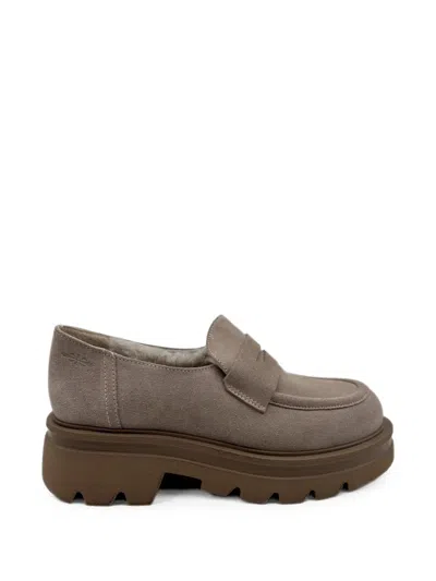 Patrizia Bonfanti Karo Suede Loafers In Gray