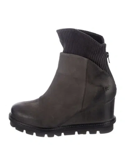 Pre-owned Patrizia Bonfanti Leather Boots In Gray