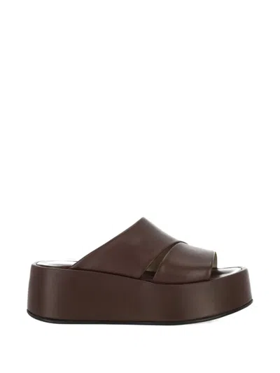 Patrizia Bonfanti Platform Crossover-strap Sandals In Brown