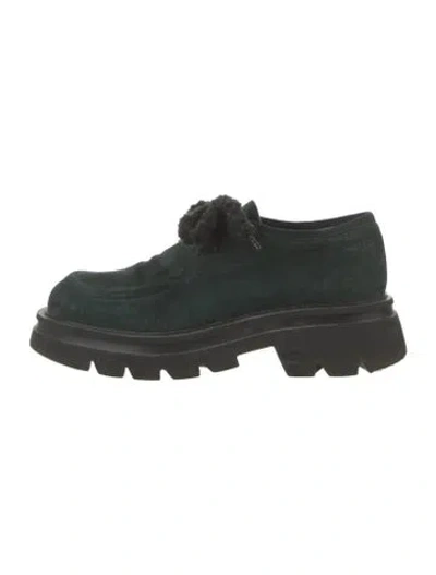 Pre-owned Patrizia Bonfanti Suede Loafers In Green