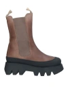 Patrizia Bonfanti Woman Ankle Boots Brown Size 10 Soft Leather In Brown
