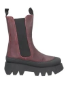 Patrizia Bonfanti Woman Ankle Boots Burgundy Size 11 Soft Leather In Red