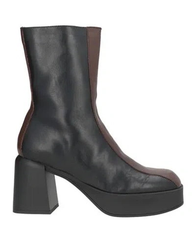 Patrizia Bonfanti Woman Ankle Boots Chocolate Brown Size 6 Leather In Multi