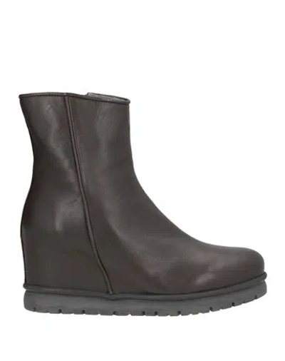 Patrizia Bonfanti Woman Ankle Boots Dark Brown Size 8 Leather