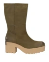 Patrizia Bonfanti Woman Ankle Boots Military Green Size 11 Soft Leather In Green