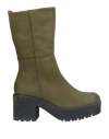Patrizia Bonfanti Woman Ankle Boots Military Green Size 11 Soft Leather In Green