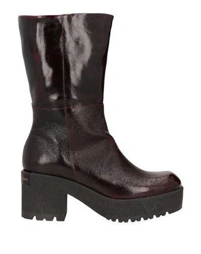 Patrizia Bonfanti Woman Ankle Boots Deep Purple Size 11 Soft Leather