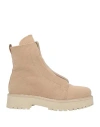 Patrizia Bonfanti Woman Ankle Boots Sand Size 8 Textile Fibers