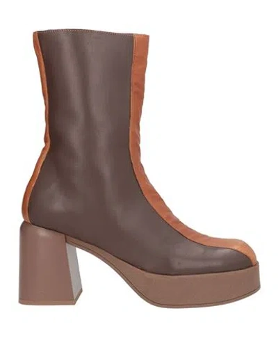Patrizia Bonfanti Woman Ankle Boots Tan Size 6 Leather In Brown