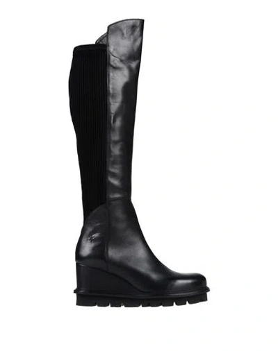 Patrizia Bonfanti Woman Boot Black Size 5 Calfskin, Textile Fibers