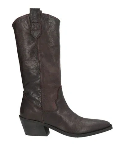 Patrizia Bonfanti Woman Boot Dark Brown Size 8 Leather