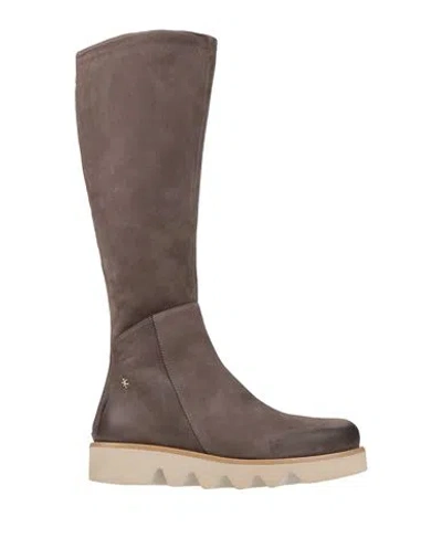 Patrizia Bonfanti Woman Knee Boots Lead Size 9 Soft Leather In Grey