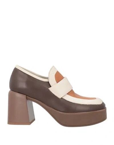 Patrizia Bonfanti Woman Loafers Tan Size 8 Leather In Brown