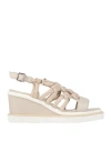Patrizia Bonfanti Woman Sandals Beige Size 5 Leather, Textile Fibers In Neutral