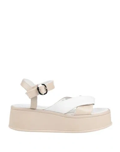 Patrizia Bonfanti Woman Sandals Beige Size 8 Leather In Neutral