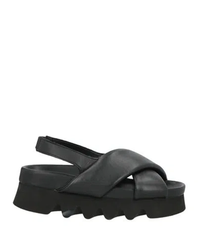 Patrizia Bonfanti Woman Sandals Black Size 6 Leather