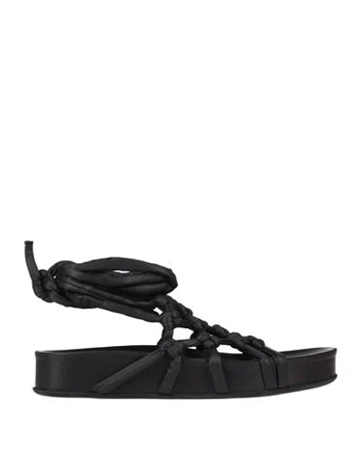 Patrizia Bonfanti Woman Sandals Black Size 8 Textile Fibers