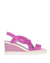 Patrizia Bonfanti Woman Sandals Fuchsia Size 8 Leather In Pink