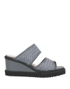 Patrizia Bonfanti Woman Sandals Grey Size 8 Leather In Gray