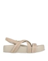 Patrizia Bonfanti Woman Sandals Grey Size 8 Leather In Gray