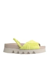 Patrizia Bonfanti Woman Sandals Light Green Size 8 Leather, Textile Fibers