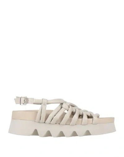 Patrizia Bonfanti Woman Sandals Light Grey Size 8 Leather In Neutral