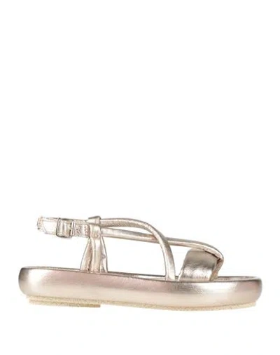 Patrizia Bonfanti Woman Sandals Platinum Size 8 Leather In Gray