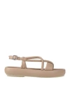 Patrizia Bonfanti Woman Sandals Sand Size 11 Leather In Nude