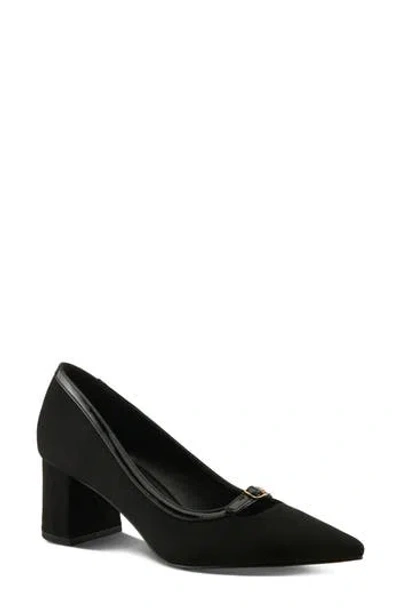 Patrizia By Spring Step Erone Pointed Toe Pump In Black Faux Suede