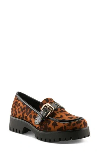 Patrizia By Spring Step Pacha Lug Sole Platform Loafer In Leopard Print