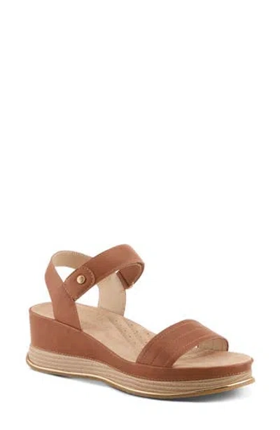 Patrizia By Spring Step Sahil Ankle Strap Platform Wedge Sandal In Camel