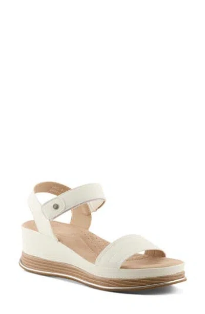 Patrizia By Spring Step Sahil Ankle Strap Platform Wedge Sandal In White