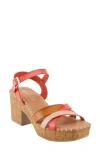Patrizia By Spring Step Sandrine Cork Block Heel Sandal In Red Multi
