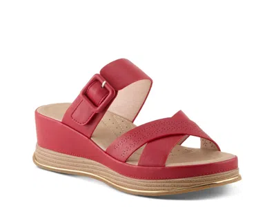 Patrizia Cattaneo Wedge Sandal In Red