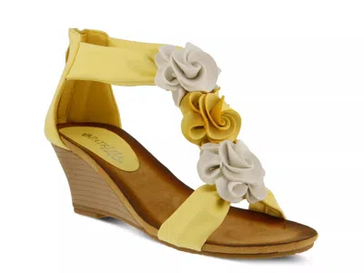 Patrizia Harlequin Wedge Sandal In Yellow