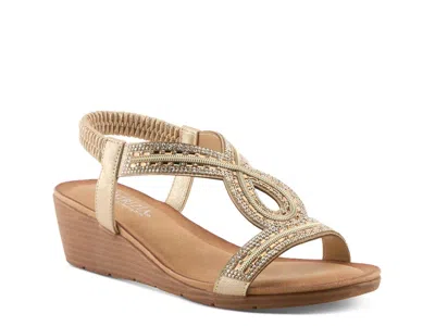 Patrizia Kaven Wedge Sandal In Gold
