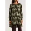 Patrizia Luca Abstract Print Long Sleeve Tunic Top In Green