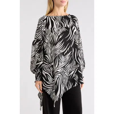 Patrizia Luca Asymmetric Tunic In Black/ Wht