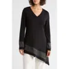 Patrizia Luca Asymmetric V-neck Tunic In Black