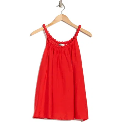 Patrizia Luca Beaded Balloon Top In Red