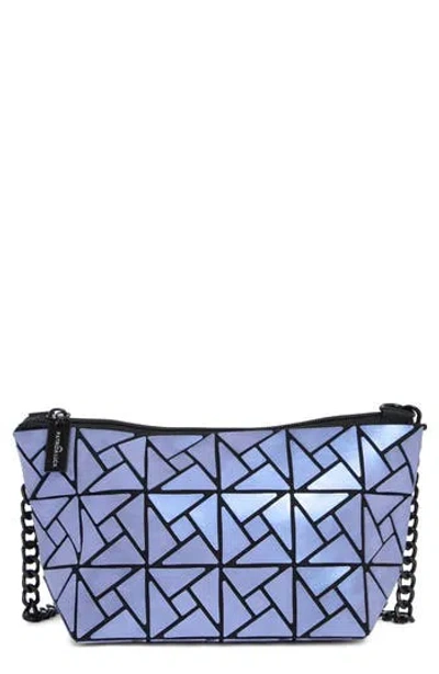 Patrizia Luca Box Pattern Faux Leather Clutch In Purple