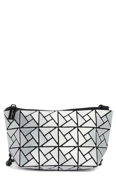Patrizia Luca Box Pattern Faux Leather Clutch In Silver