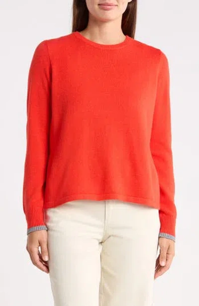 Patrizia Luca Boxy Crewneck Sweater In Orange