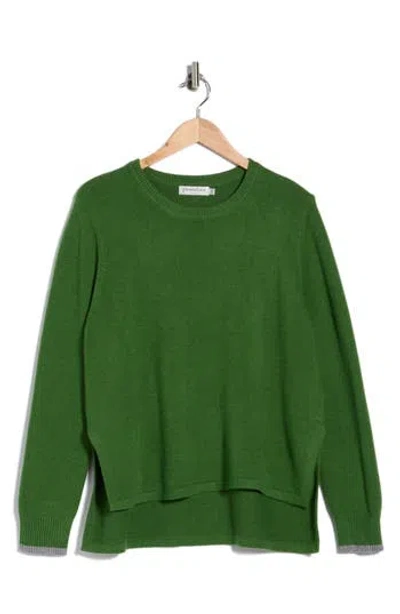 Patrizia Luca Boxy Crewneck Sweater In Green