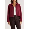Patrizia Luca Boxy Crop Jacket In Burgundy