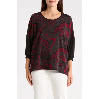 Patrizia Luca Boxy Print Top In Red