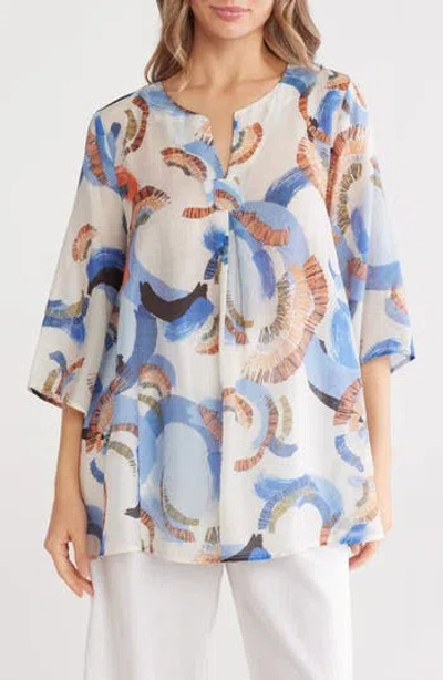 Patrizia Luca Boxy Tunic Top In Blue